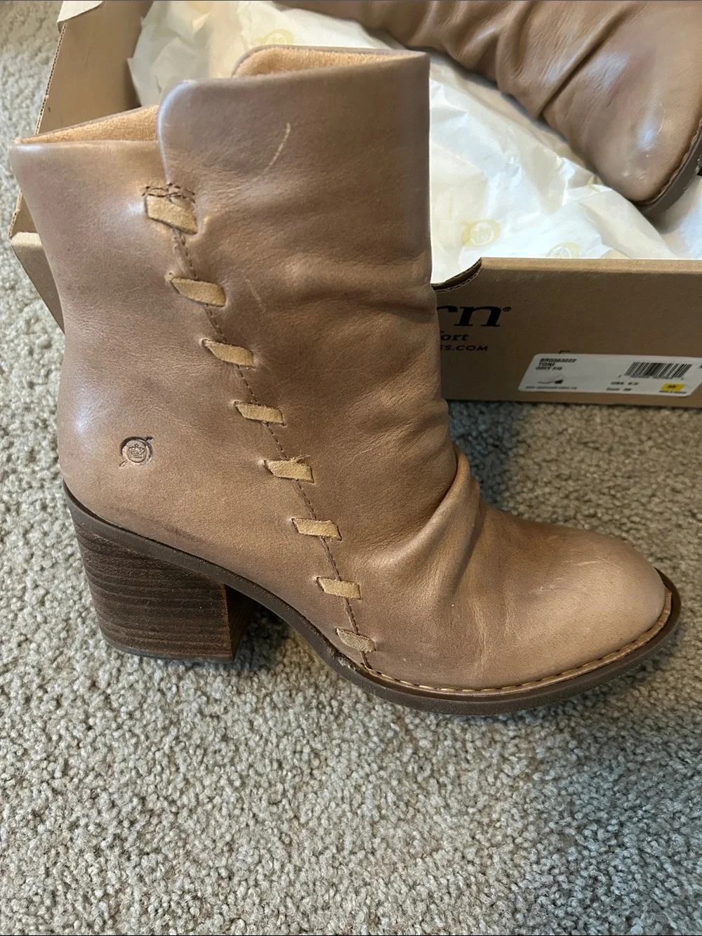BORN Toni Leather Heeled Boots 8.5 - Picture 3 of 11